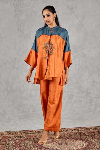Shivani Bhargava Colorblock Hand Embroidered Tunic & Pant Set 