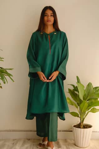 Juanita By Shubhda Chanderi Kurta & Pant Set 
