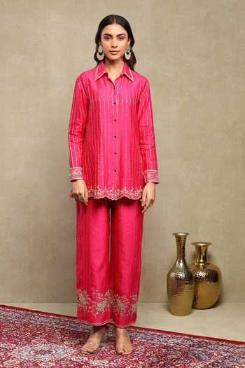 Dohr India Banarasi Woven Shirt & Trouser Set 