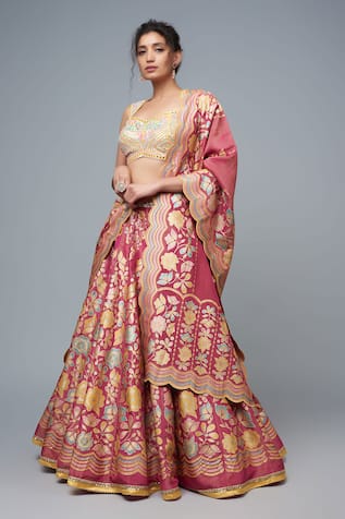 I Am Design Floral Print Lehenga Set 