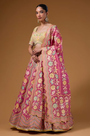 I Am Design Botanical Print Lehenga Set 