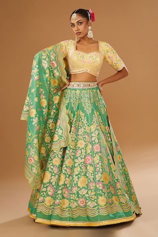 I Am Design Blossom Print Lehenga Set 