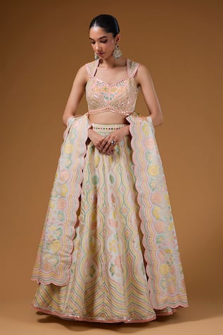 I Am Design Bouquet Print Lehenga Set 