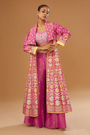 I Am Design Flora Print Jacket Palazzo Set 