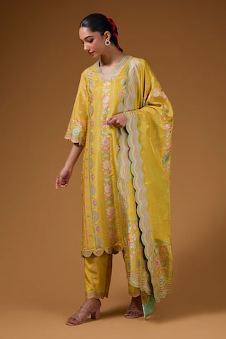 I Am Design Blossom Print Kurta Pant Set 