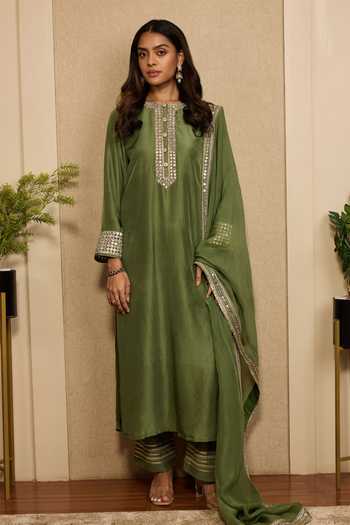 Neha Mehra Mirror Embroidered Kurta Salwar Set 