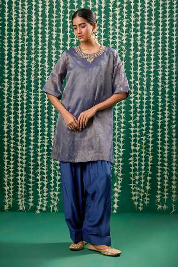 Cupid Cotton Sunira Zardosi Embroidered Kurta & Pant Set 