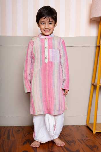 Kirti Agarwal - Pret N Couture Striped Kurta & Dhoti Pant Set 