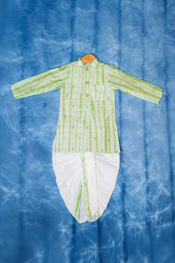Kirti Agarwal - Pret N Couture Tie-Dye Embroidered Kurta & Dhoti Pant Set 