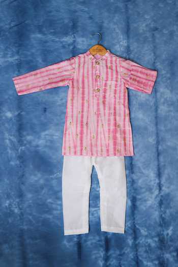 Kirti Agarwal - Pret N Couture Tie-Dye Embroidered Kurta & Pant Set 