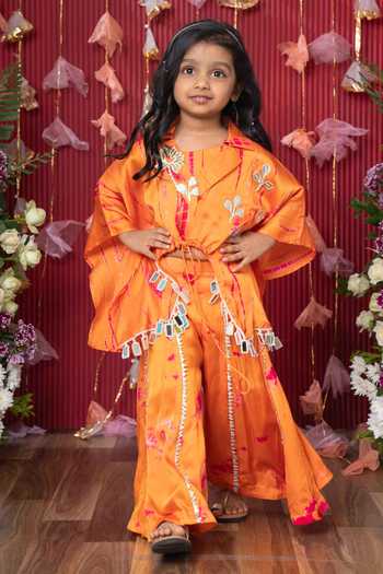 Kirti Agarwal - Pret N Couture Embroidered Cape Palazzo Set 