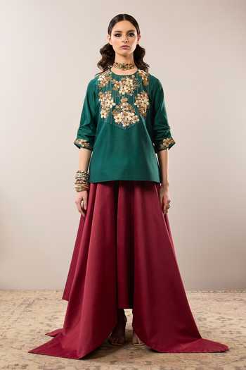RICHA AHLUWALIA Flora Bunch Embroidered Kurta & Skirt Set 
