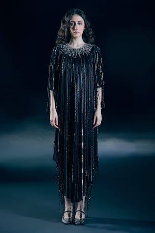 Nirmooha Nyx Eclipse Black Metallic Kaftan 