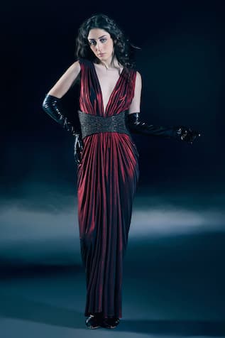 Nirmooha Hestia Flame Red Duotone Gown 