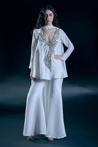Nirmooha Aurora Aura Ivory Metallic Kurta Set 
