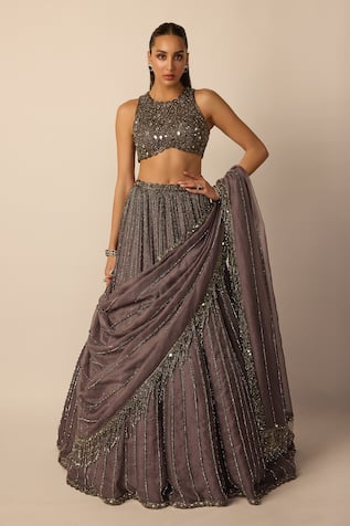 Vvani by vani vats Linear Embroidered Lehenga Set 