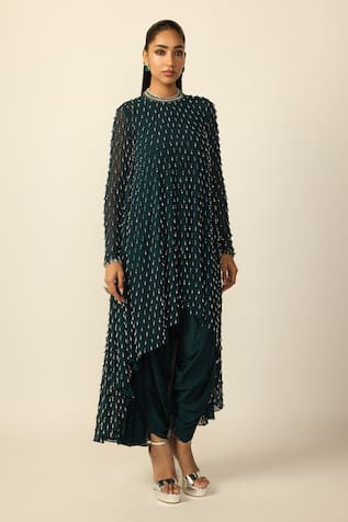 Vvani by vani vats Drop Embellished Kurta & Dhoti Pant Set 