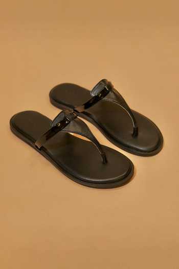 Dmodot Pelle Linea Nero Flats 