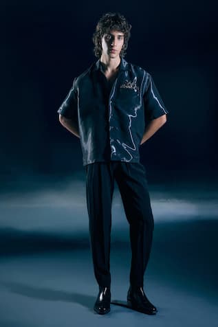 Nirmooha Orion Eclipse Glass Satin Shirt & Trousers Set 