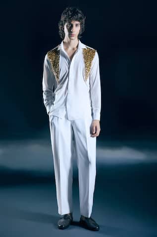 Nirmooha Aerion Aura Embroidered Shirt & Trousers Set 