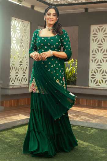 Anu Pellakuru Tarangita Embroidered Kurta Sharara Set 