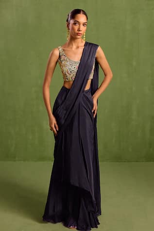 Neha Khullar Pre-Draped Saree With Hand Embroidered Blouse 