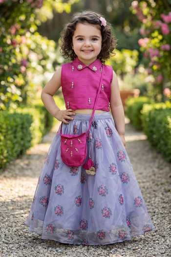 Maaikid Floral Print Lehenga Set 