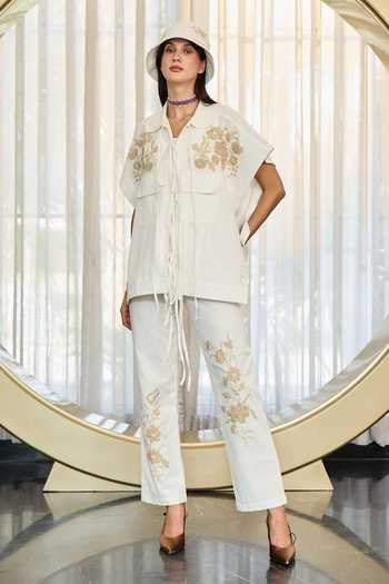 Kay Kay Lestor Embroidered Shirt & Pant Co-ord Set 