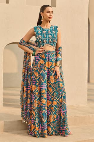 Diyarajvvir Abstract Floral Print Sharara Set 