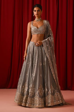 Lashkaraa Embroidered Tissue Lehenga Set 