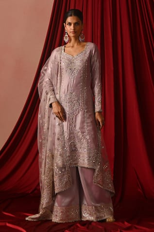 Lashkaraa Embroidered Straight Kurta Palazzo Set 