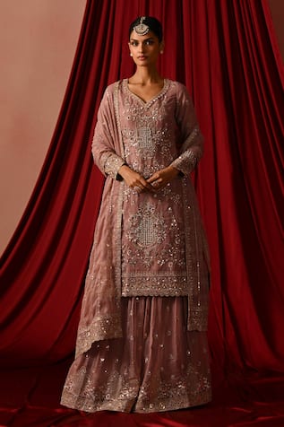 Lashkaraa Embroidered Tissue Sharara Set 