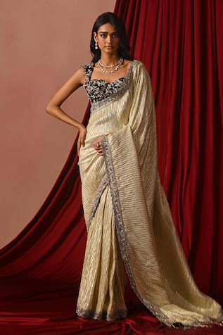 Lashkaraa Brocade Saree With Embroidered Blouse 