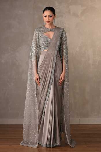 Onaya Embellished Pre-Draped Saree Jacket Set 
