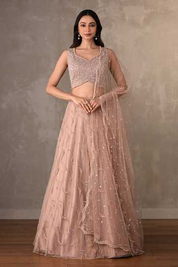Onaya Sequin & Wavy Embroidered Lehenga Set 