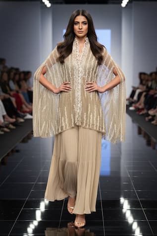 Nikita Mhaisalkar Hand Embroidered Kaftan & Sharara Set 