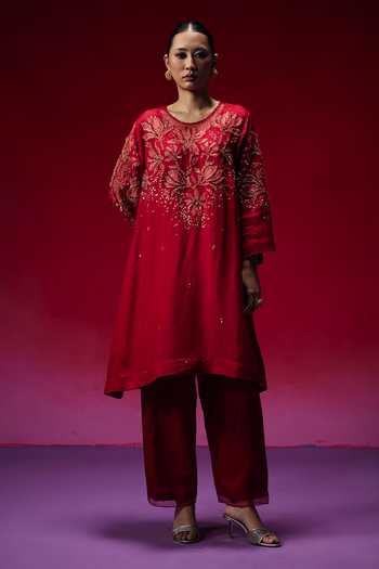 One Not Two Floral Applique Kurta & Pant Set 