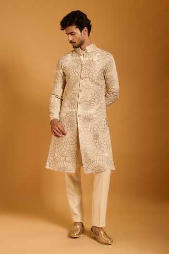 Siddartha Tytler Floral Embroidered Sherwani Set 
