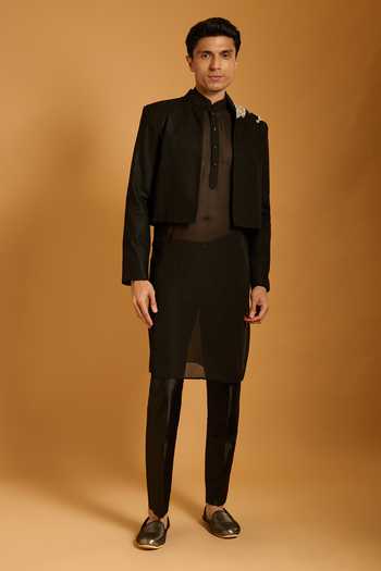 Siddartha Tytler Dragonfly Embroidered Jacket Pant Set 