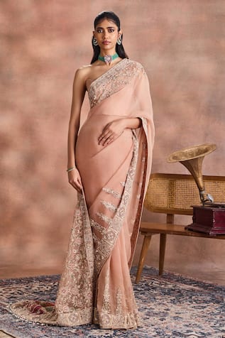 Supria Munjal Sheer Pre-Draped Saree With Corset 