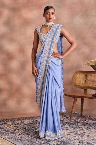 Supria Munjal Scalloped Edge Saree With Embellished Blouse 