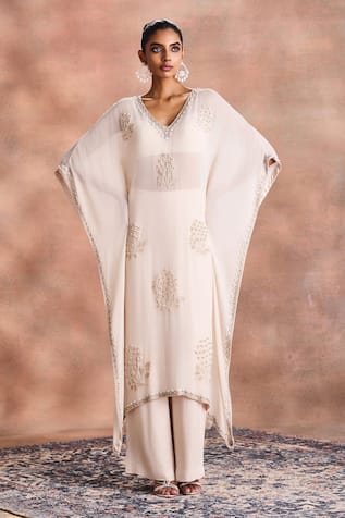 Supria Munjal Tonal Embroidered Kaftan & Pant Set 