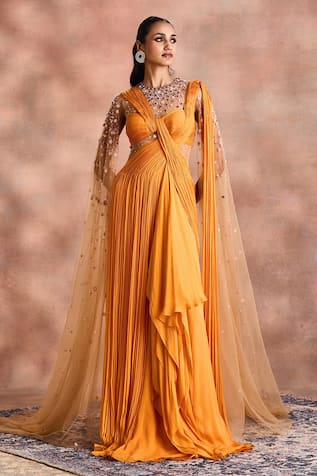 Supria Munjal Fluid Draped Saree Gown 