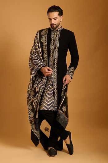 Siddartha Tytler Chevron & Zari Work Dupatta 