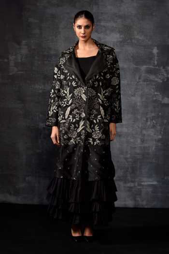 Samant Chauhan Embroidered Longline Jacket & Dress Set 