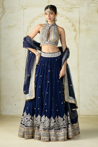 Gopi Vaid Sidra Embroidered Blouse Lehenga Set 