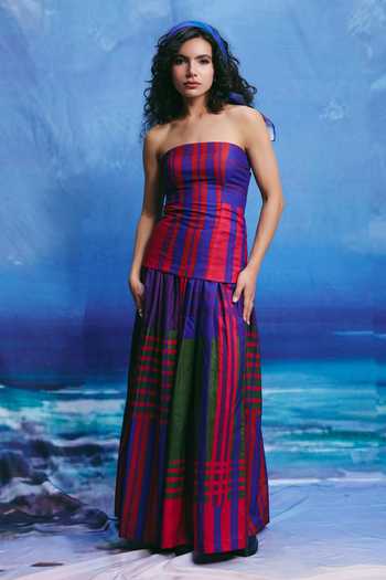 ZiP by Payal & Zinal River Muse Striped Top & Skirt Co-ord Set 