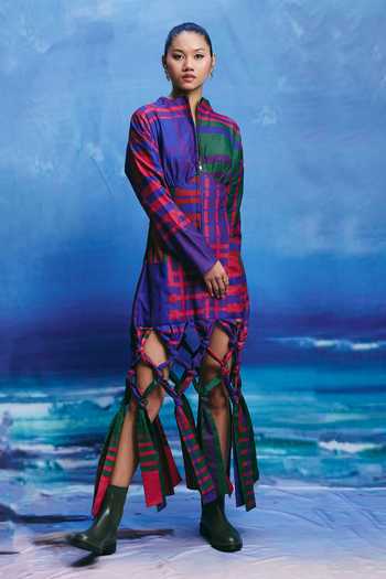 ZiP by Payal & Zinal Drift Graphic Checks Shirt Dress 
