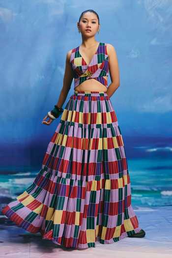 ZiP by Payal & Zinal Grove Kaleidoscopic Top & Skirt Co-ord Set 