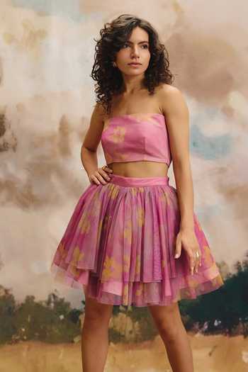 ZiP by Payal & Zinal Bubble Wrap Pleated Flowy Skirt 